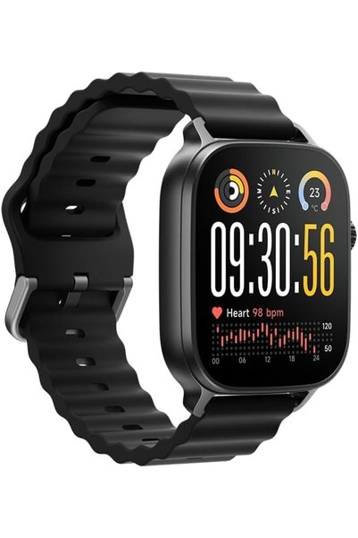 realme ساعة Watch 5 الذكية، شاشة AMOLED مقاس 1.97 بوصة، تقنية NFC، نظام تحديد المواقع العالمي (GPS)، مقاومة للماء والغبار بمعيار IP68 - لون أسود تيتانيوم