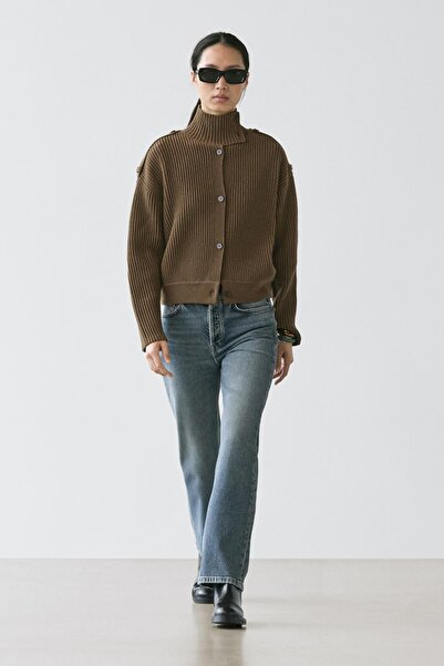 Massimo Dutti Düğme detaylı yün hırka