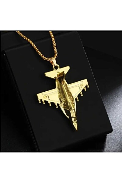 kho military design Gold Renk Paslanmaz Çelik Savaş Uçağı Kolye Modeli Unisex