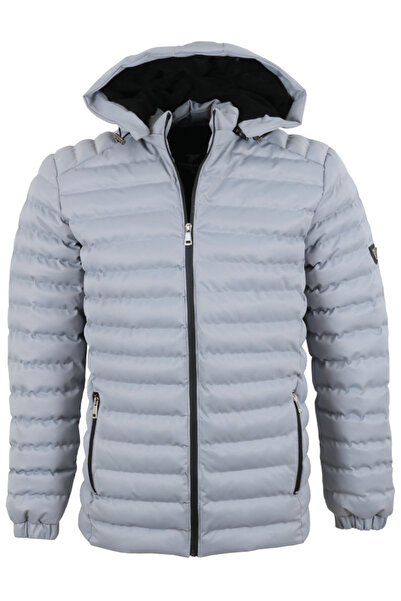 Modarar Чоловічий надувний пуховик, вузький крій, світло-сірий колір RAR01365