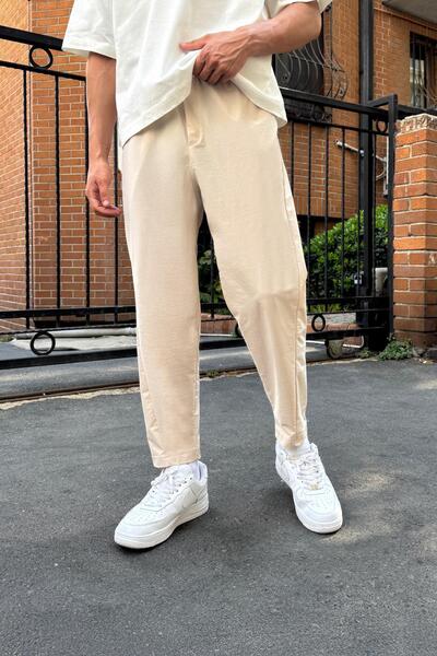 Flaw Wear Parachute Fabric Boyfriend Fit Pants Beige