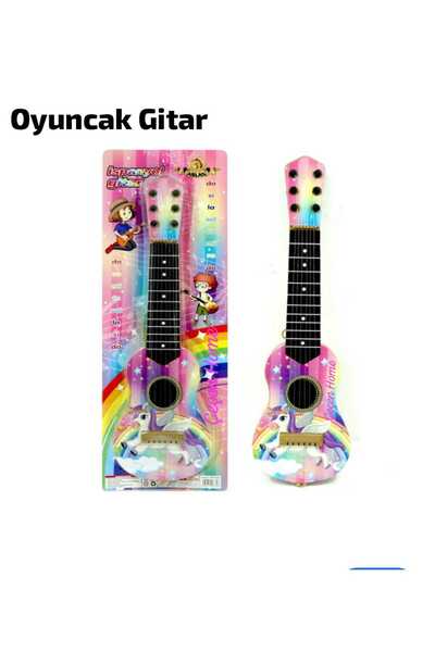 ÇEÇEN HOME Pembe Unicorn'lu 6 Telli Oyuncak Gitar İspanyol Kız Çocuk Gitarı U...