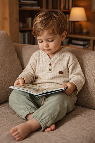 Babyhola Bayramlık Erkek Bebek Çocuk Takım 0-2 Yaş Çizgi Desen İkili Set 2221