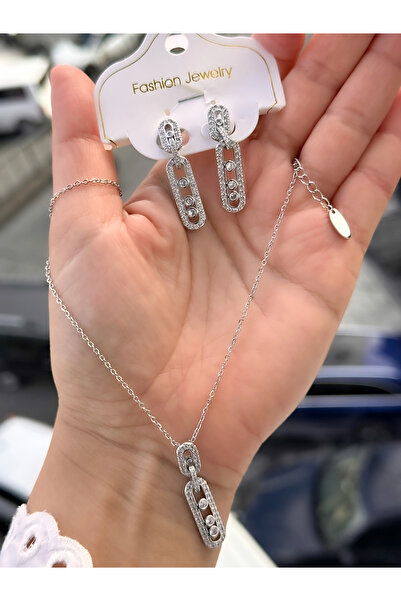 FERRO Silver Steel Women's Earring and Necklace Set Frjw10008A-A 2 Year Warra...