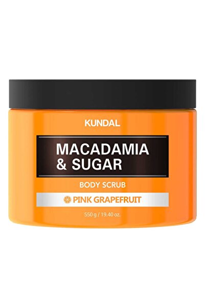 Kundal مقشر الجسم برائحة المكاديميا والسكر والجريب فروت الوردي، تقشير لطيف، ب...