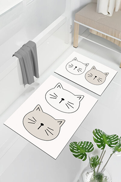 ferahome Kaymaz Tabanlı, Yıkanabilir Banyo & Duşakabin Önü Paspası – Lavabo Ö...