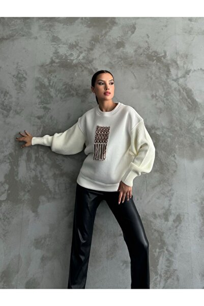 Temel İpek Boutique Forstime - Μανίκια Με πλεκτή λεπτομέρεια Φούτερ