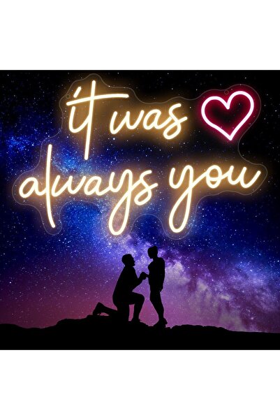 Slasa لافتة نيون مضيئة LED مكتوب عليها "كنت أنت دائمًا" مقاس 42 × 28 سم - ديك...