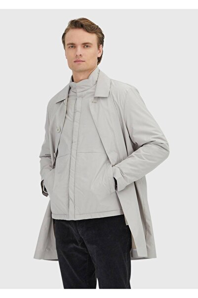 Ramsey Sand Regular Fit Shirt Collar Casual Woven Overcoat