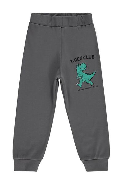 Civil Boys Trex Club Printed 2-5 Years Old Sweatpants Km - Gray 3-4 Years Old