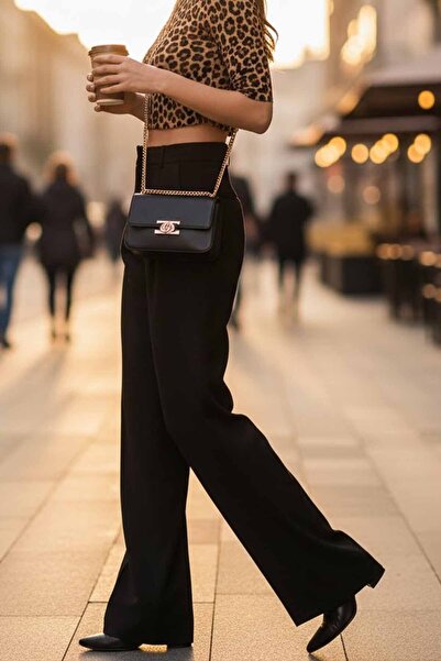 vynor atelier Cupra Kumaş Yüksek Bel Palazzo Eşofman Altı Pantolon