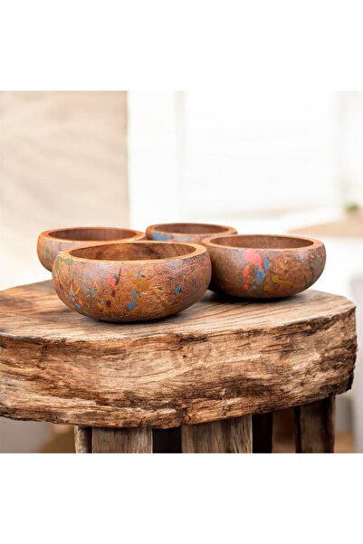 pinaart طبق تقديم حلويات دائري مصنوع يدويًا بتصميم خاص مكون من 4 قطع