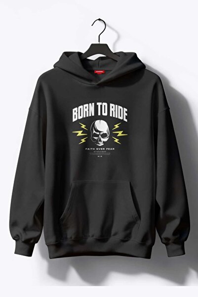 BJACKS Born to Ride Hooded Hoodie – Faith over Fear Printed Motorcycle Sweats...