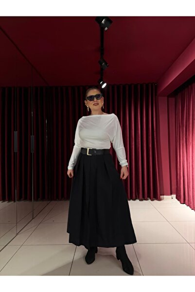 Serpirella Butik Pleated Slit Skirt