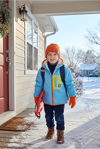 Haribo Boy's Fleece Double-Sided Coat Blue/Green P102