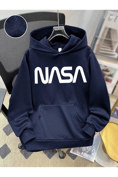 DAXİS Sportwear Company Men's Nasa Printed Hooded Sweatshirt