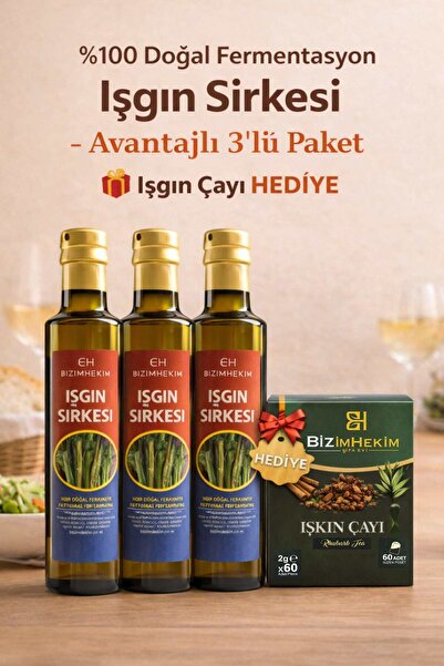 BİZİMHEKİM ŞİFA EVİ Bizim Hekim %100 Doğal Fermente Işkın Sirkesi (Rheum Ribe...