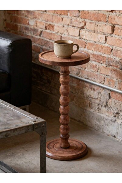 Mtanvxay طاولة جانبية خشبية عتيقة صغيرة الحجم، مناسبة لغرفة المعيشة أو الشرفة