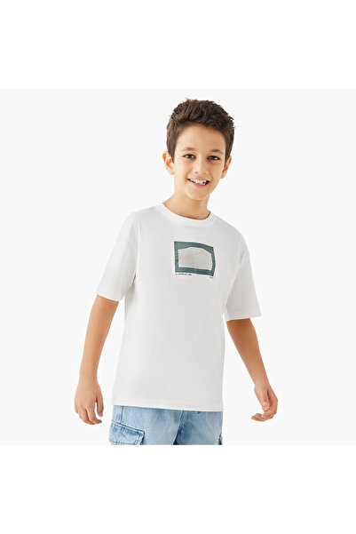 Lee Cooper Graphic Print T-shirt with Short Sleeves