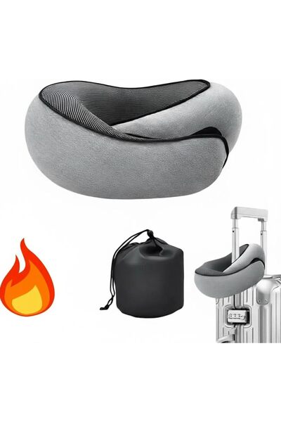 RODOIT Flyhugz Wander Plus Memory Foam Travel Neck Pillow, U-Shape, Dark Gray,