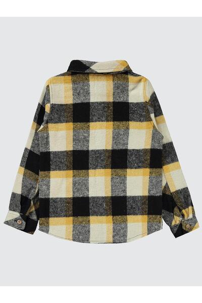 Civil Boys قميص منقوش بجيب مزدوج لعمر 10-13 سنة - بني لعمر 10-11 سنة