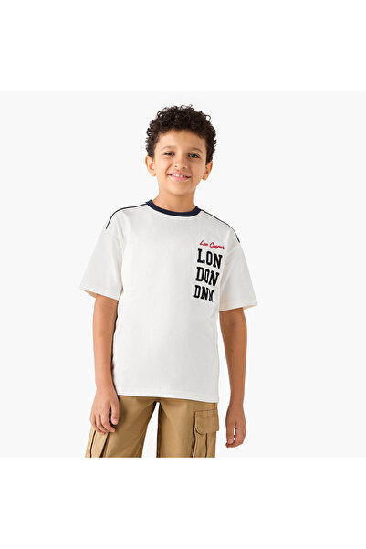 Lee Cooper Logo Embroidered T-shirt with Short Sleeves