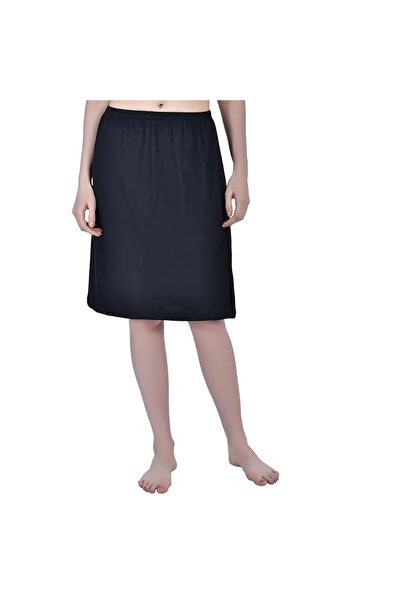 AIMLY Women's Cotton Knee Length Skirt - Black (Pack of 1)