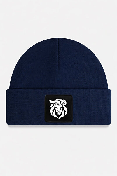 BlackBörk Navy Blue Beret with Lion Logo