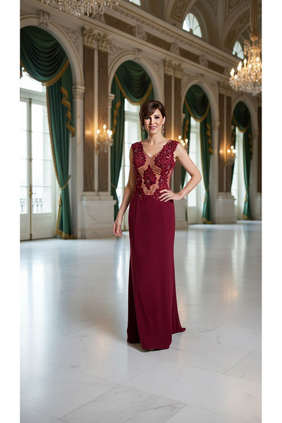 dml giyim güpür detay krep elbise