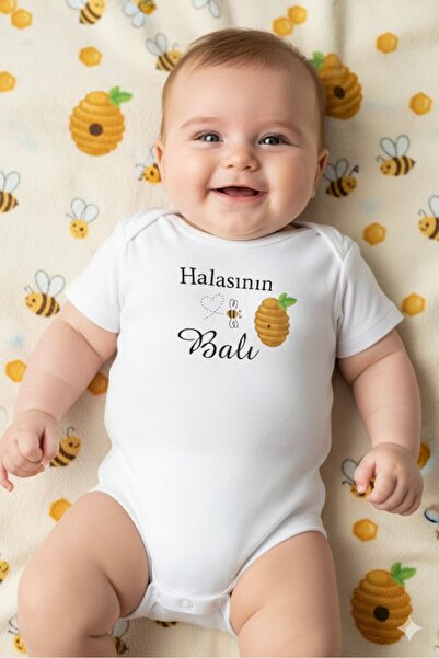 vieso بذلة أطفال قطنية عضوية 100% بأكمام قصيرة ومشبك من هالاسين هاند مطبوع