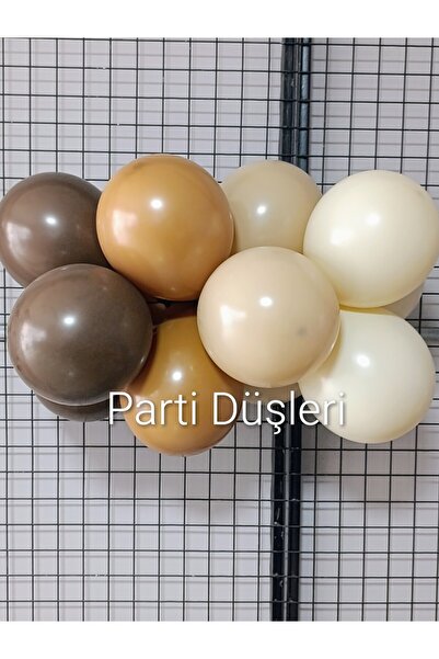 Parti Düşleri Pastel Kahve Tonları Mini Balon Set (12 Adet Balon)
