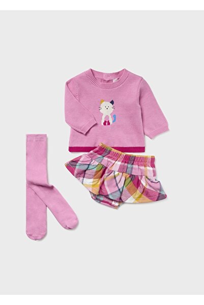 MAYORAL Baby Girl 3-Piece Cat Set Pink