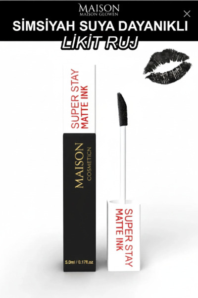 MAISON GLOWEN Professional Super Black Matte Liquid Lipstick