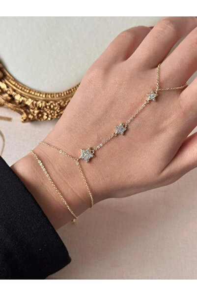 LEROSY CO. Stars Gold Multi Star Figured Stainless Steel Shameran Bracelet