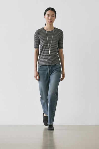 Massimo Dutti Kısa kollu çizgili t-shirt