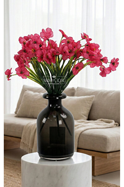 Yapay Çiçek Deposu Yapay Çiçek 18'li Sienna Çiçeği Demeti 30 cm Fuşya