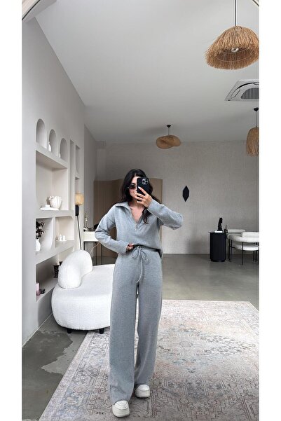 Buket Teke Light Gray Zippered Thessaloniki Suit