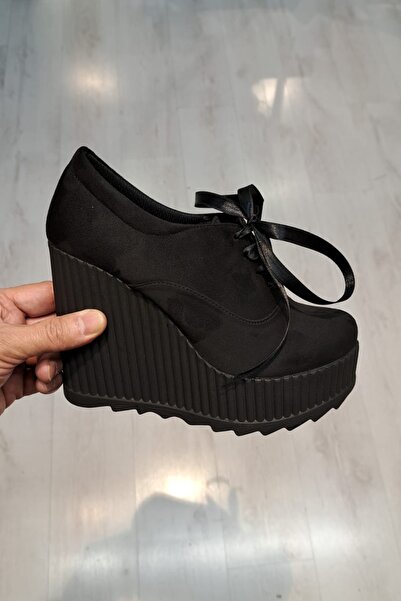 Karınca Dolgu Topuk Ayakkabı, Siyah Spor Gelin, Abiye ve Nişan Ayakkabısı 1-9...