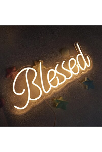 Slasa Blessed Neon Sign LED 55x21 cm – Teen Bedroom & Party Wall Decor