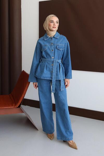 MİSSKAYLE Premium Denim Suit Light Blue
