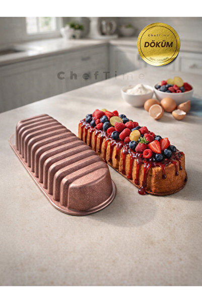 CHEFTİME Rose Dilimli Baton Granit Döküm Kek Kalıbı | 32cm