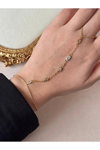 LEROSY CO. Iris Damla Figured Gold Plated Stainless Steel Shahmeran Bracelet