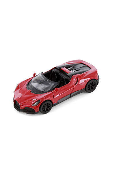 Kinsmart سيارة بوغاتي ميسترال تشيك آند دروب معدنية مرخصة باللون الأحمر