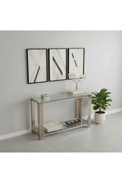 DEC4 Elegant glass and steel console with a modern design