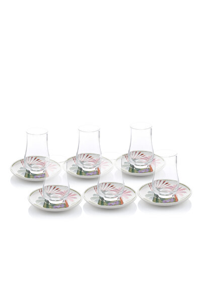 Blends Beige Tea Cups Set with Palm Pattern from Naqaa