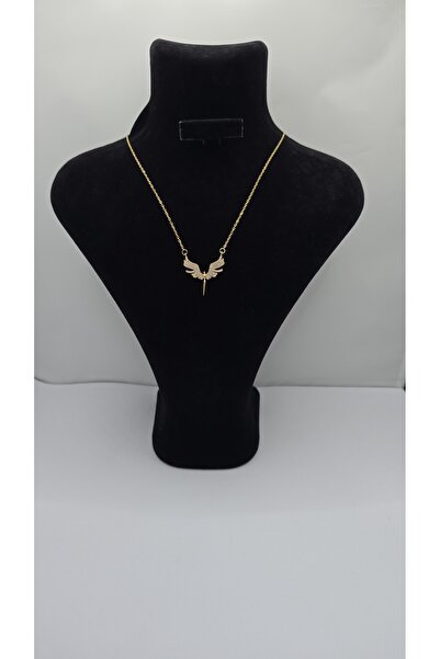 ahsenaksesuar2025 Stainless Steel Gold Color Phoenix Zircon Stone Pendant
