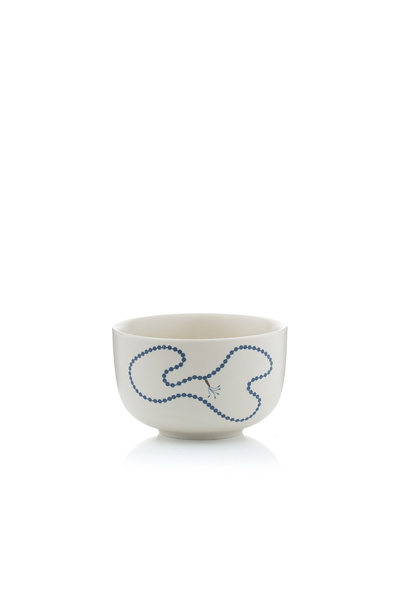 Blends وعاء تقديم صغير بيج اللون بنقشة خرز من تيلا