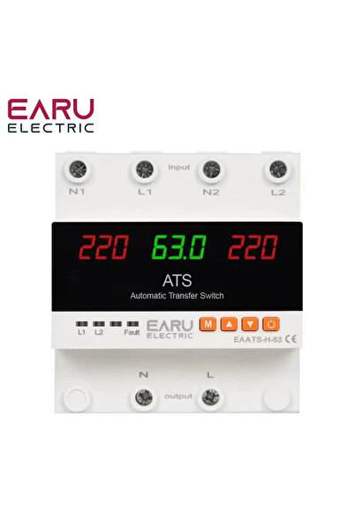 EARU Automatic Power Transfer Switch EAATS-H with Voltage Monitoring, 2P 100A...