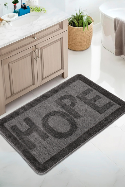 Konfor Halı Natural Non-Slip Base Bath Mat Long-Lasting Soft Textured Water A...