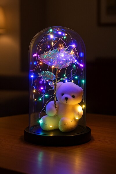 KOLAY DROP Öğretmenler Günü Sevgililer Günü Özel Gün Hediye Ayıcık Ledli Fanu...